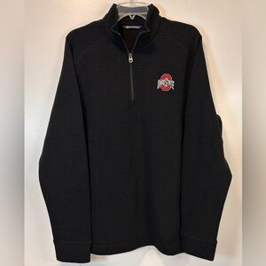 Ohio State Buckeyes Black Cutter & Buck Coastal Half-Zip Pullover Men’s Large